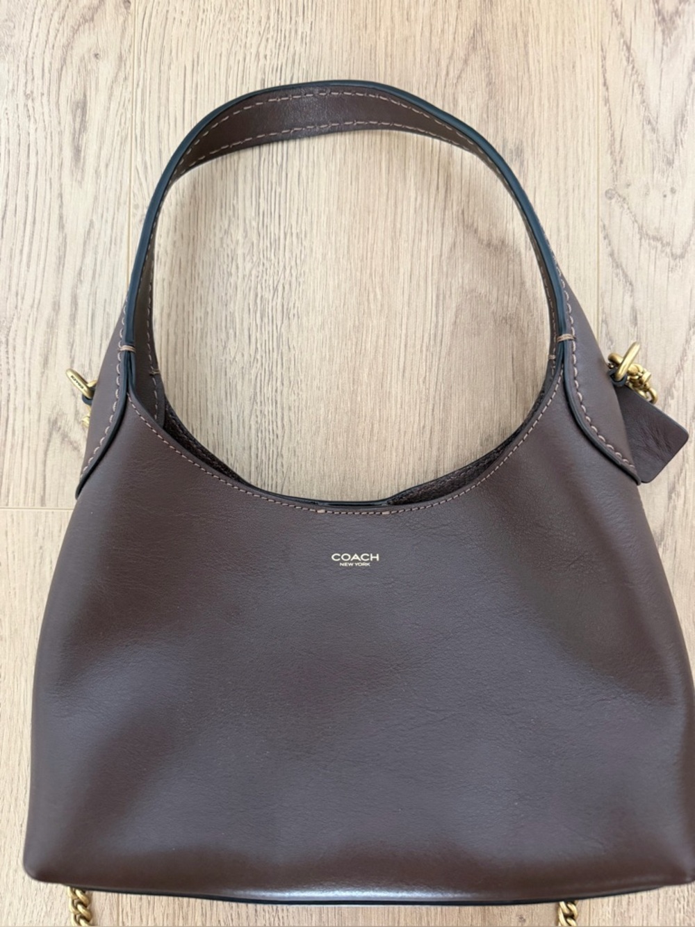Coach Brooklyn Shoulder Bag 23 Brown Leather - Picture 2 of 6